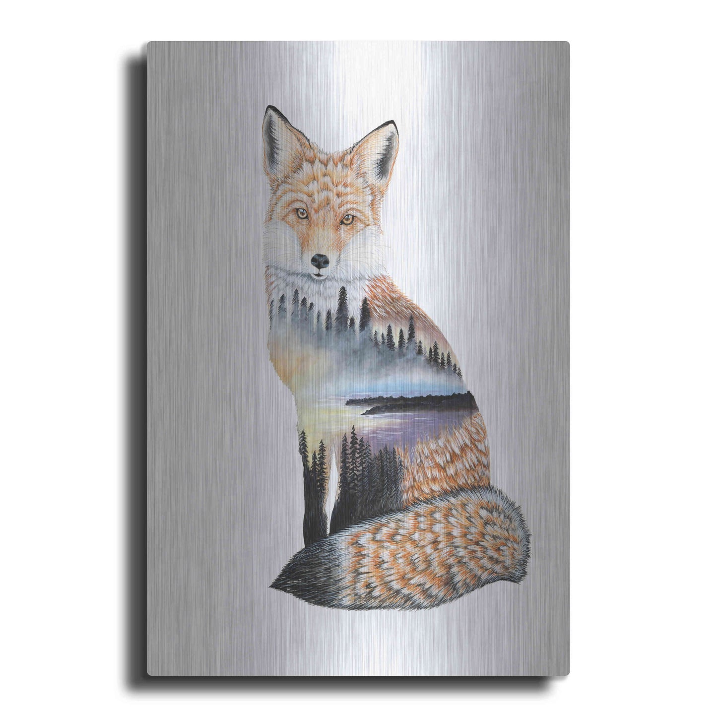 Luxe Metal Art 'Fox Lake landscape' by Michelle Faber, Metal Wall Art