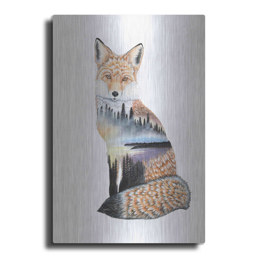 Luxe Metal Art 'Fox Lake landscape' by Michelle Faber, Metal Wall Art