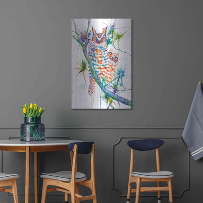 Luxe Metal Art 'Momma and Baby Owl' by Michelle Faber, Metal Wall Art,24x36