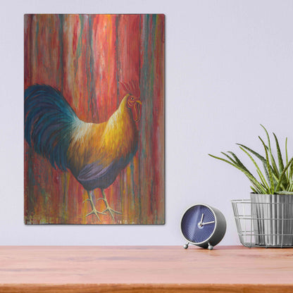 Luxe Metal Art 'Mr. Rooster' by Michelle Faber, Metal Wall Art,12x16