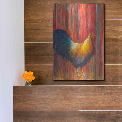 Luxe Metal Art 'Mr. Rooster' by Michelle Faber, Metal Wall Art,12x16