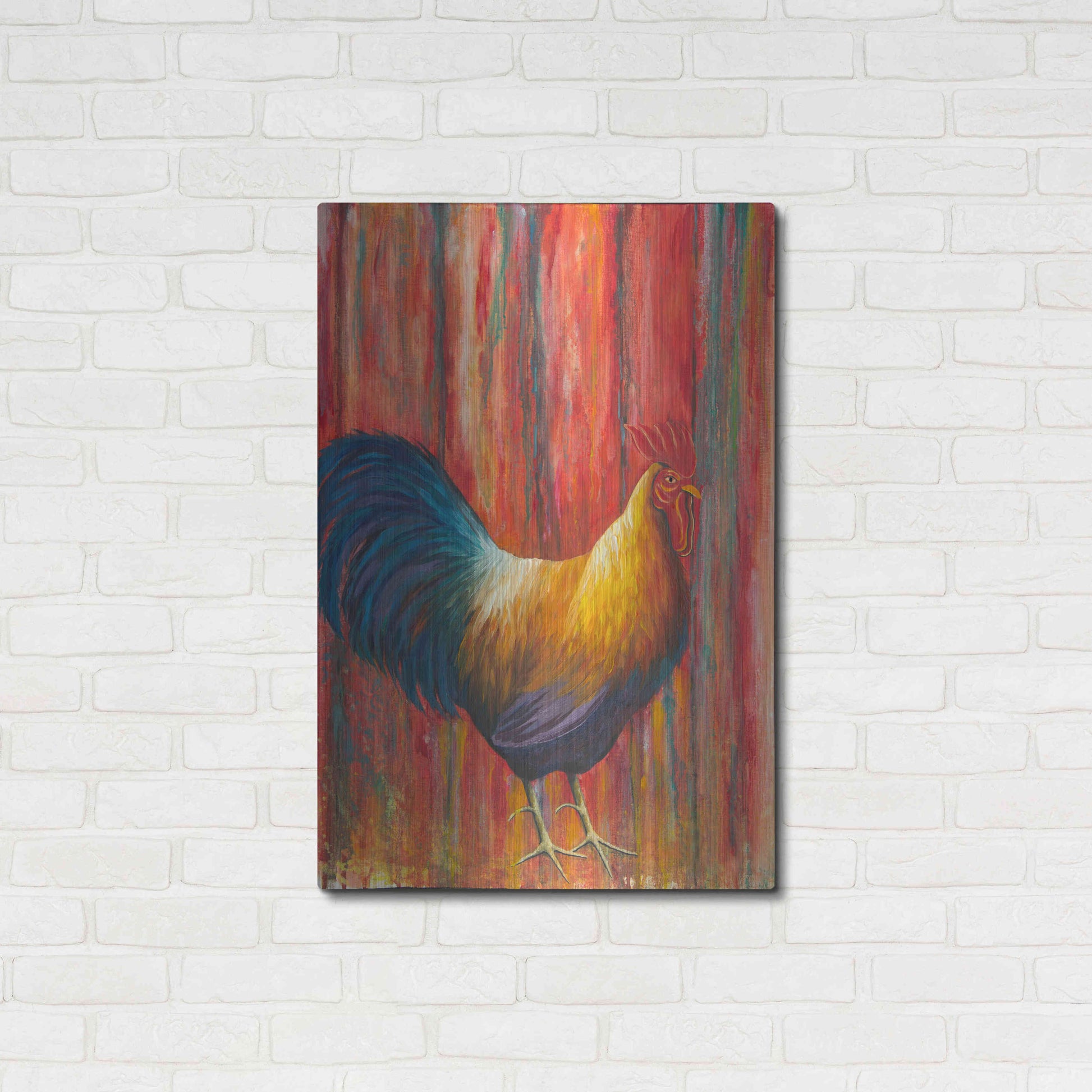 Luxe Metal Art 'Mr. Rooster' by Michelle Faber, Metal Wall Art,24x36