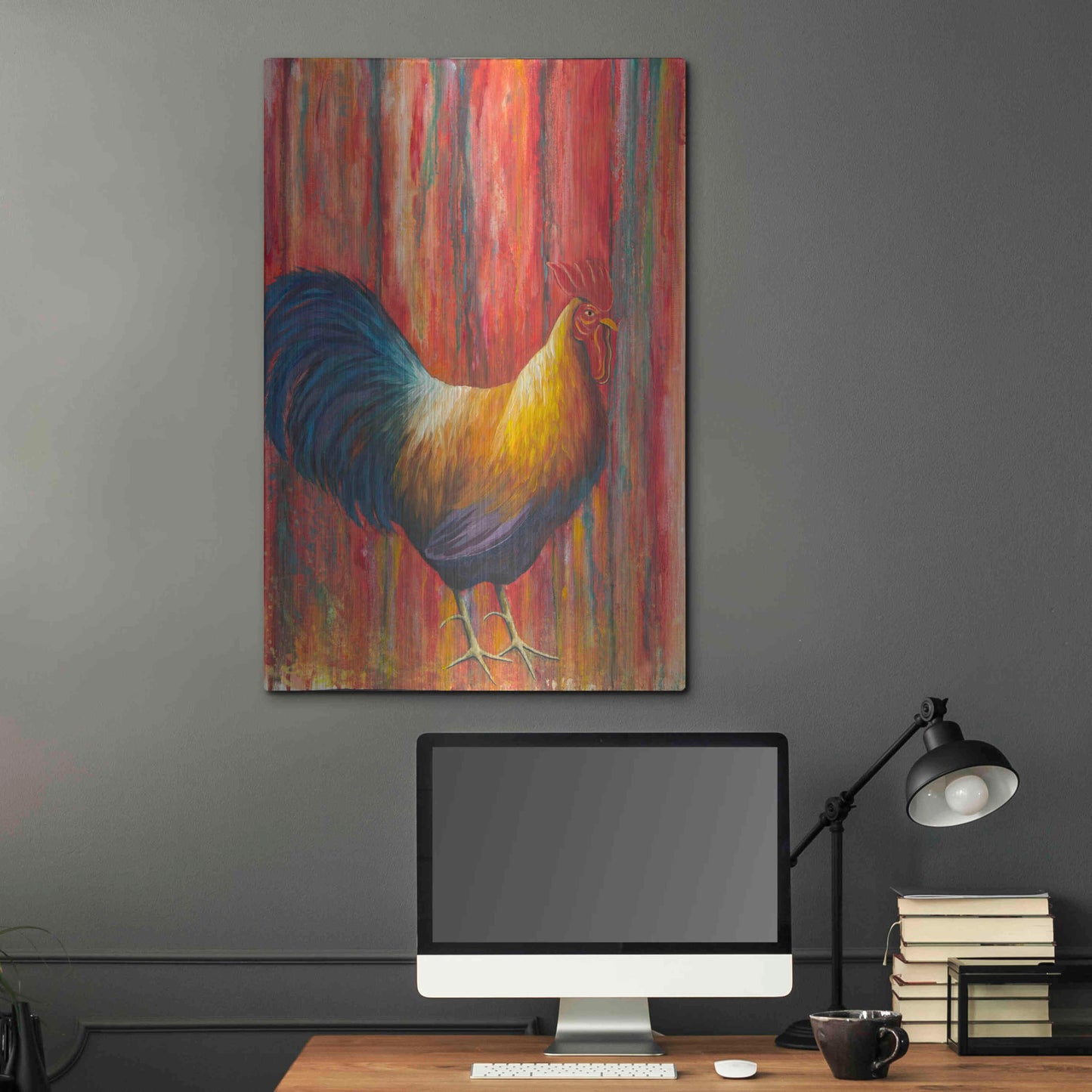 Luxe Metal Art 'Mr. Rooster' by Michelle Faber, Metal Wall Art,24x36