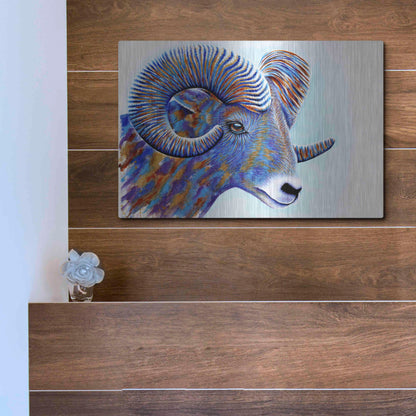 Luxe Metal Art 'Ram' by Michelle Faber, Metal Wall Art,16x12