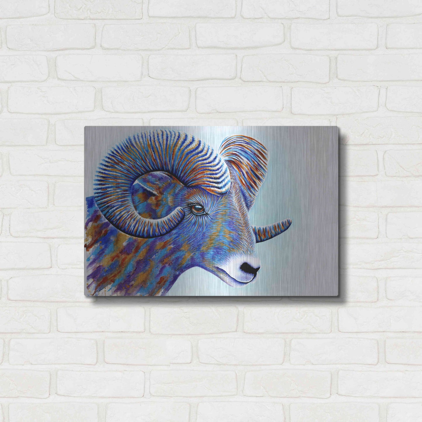 Luxe Metal Art 'Ram' by Michelle Faber, Metal Wall Art,24x16