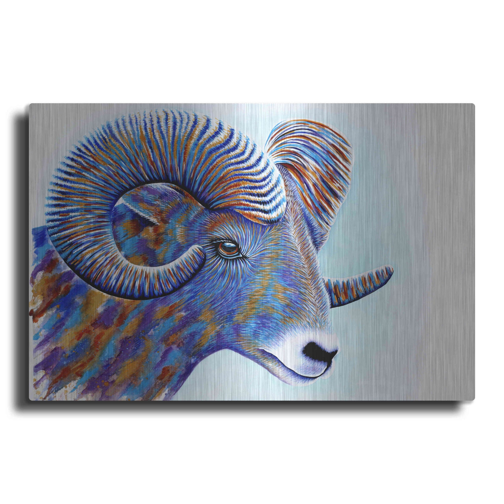 Luxe Metal Art 'Ram' by Michelle Faber, Metal Wall Art