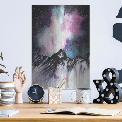 Luxe Metal Art 'Starruption Galaxy Landscape' by Michelle Faber, Metal Wall Art,12x16