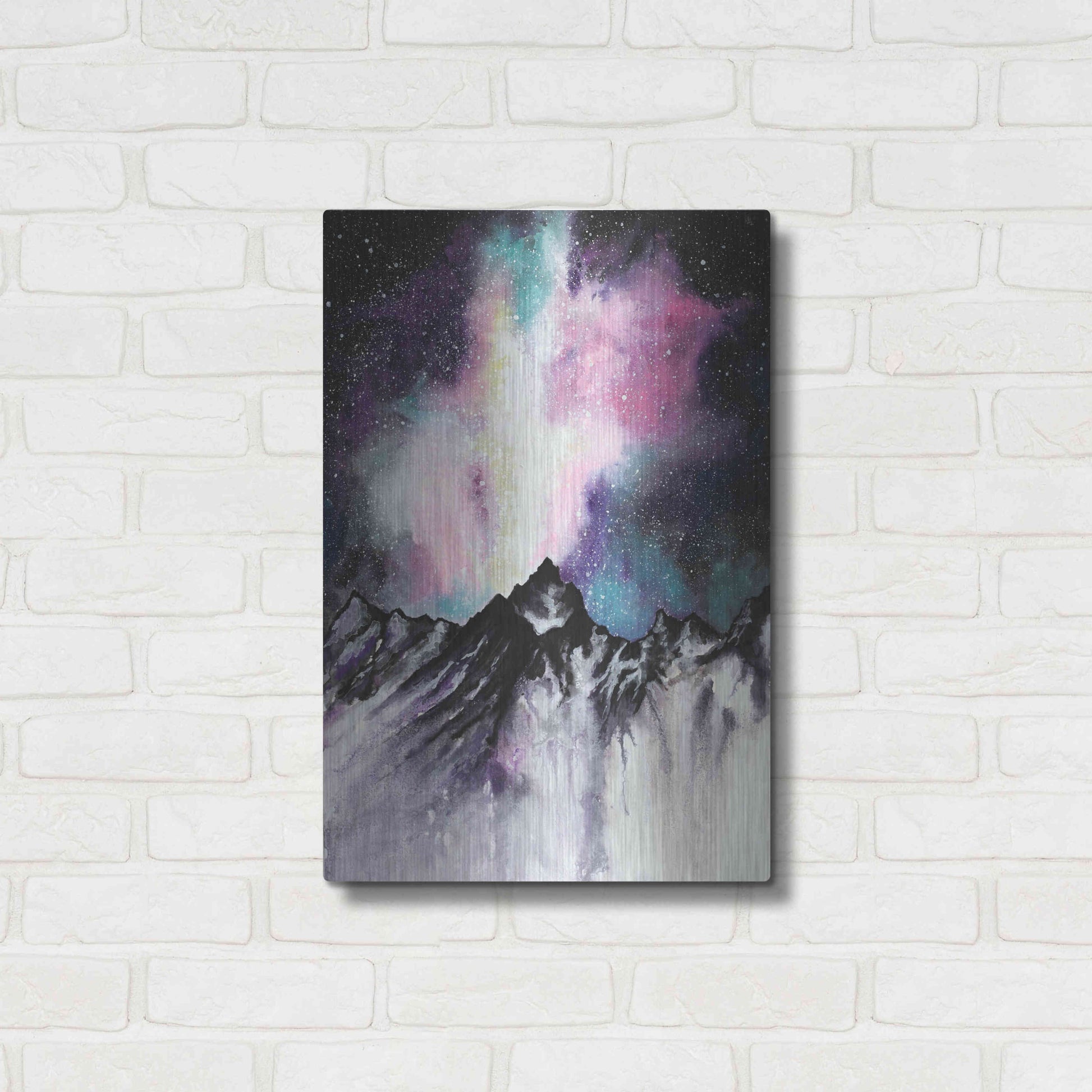 Luxe Metal Art 'Starruption Galaxy Landscape' by Michelle Faber, Metal Wall Art,16x24