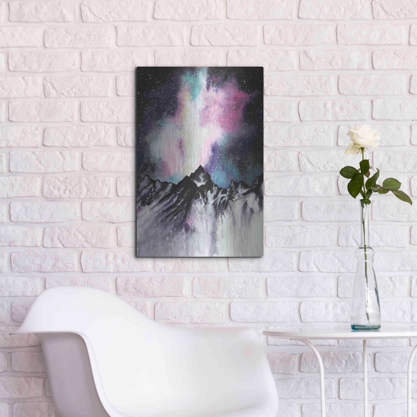 Luxe Metal Art 'Starruption Galaxy Landscape' by Michelle Faber, Metal Wall Art,16x24