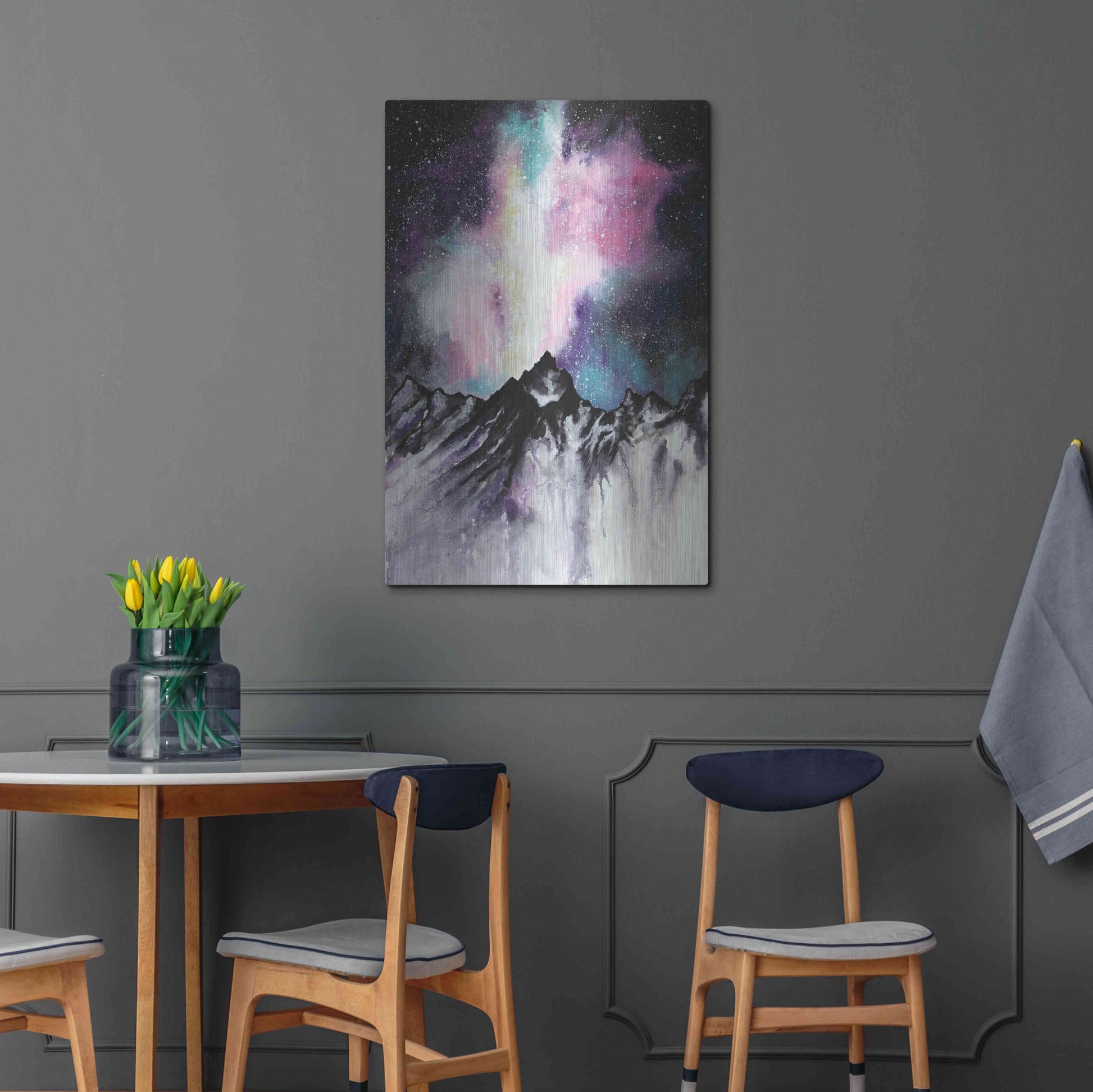 Luxe Metal Art 'Starruption Galaxy Landscape' by Michelle Faber, Metal Wall Art,24x36