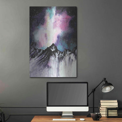 Luxe Metal Art 'Starruption Galaxy Landscape' by Michelle Faber, Metal Wall Art,24x36