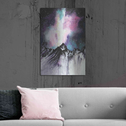 Luxe Metal Art 'Starruption Galaxy Landscape' by Michelle Faber, Metal Wall Art,24x36