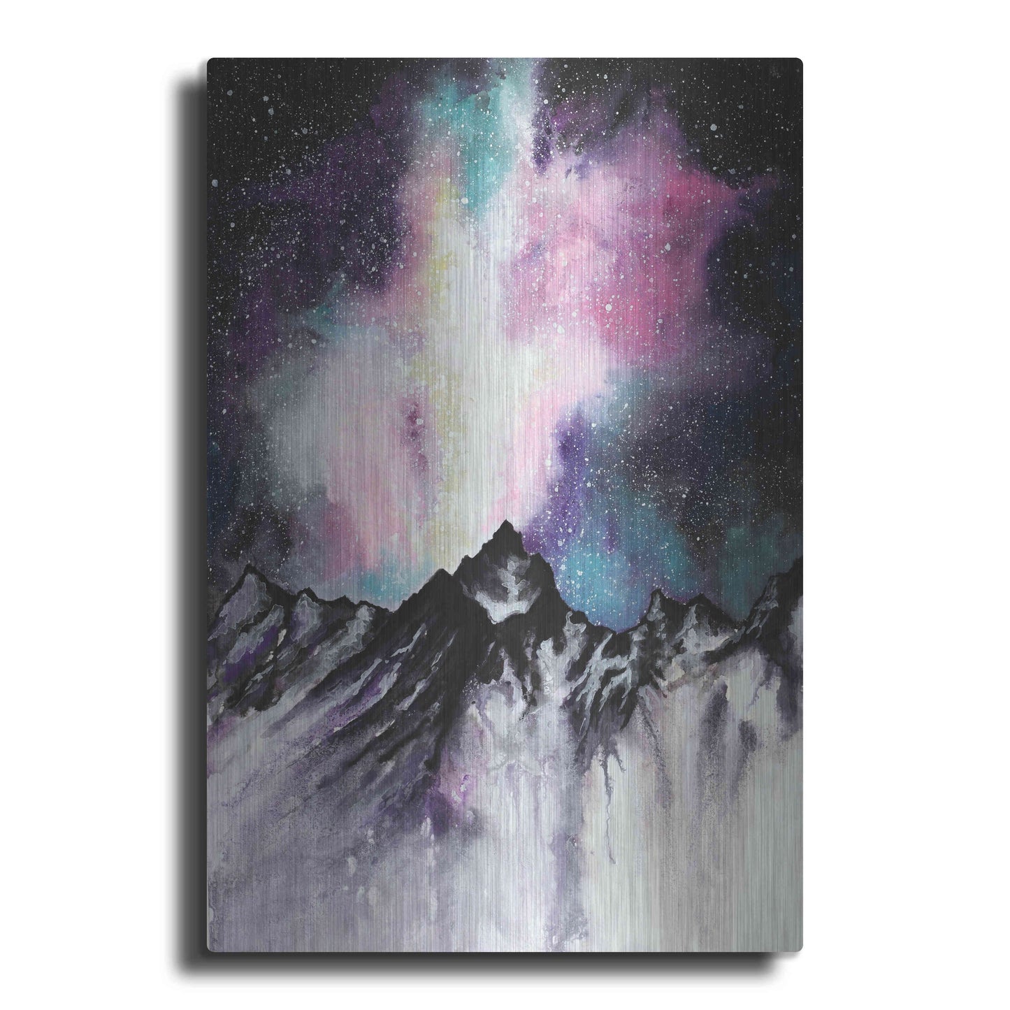 Luxe Metal Art 'Starruption Galaxy Landscape' by Michelle Faber, Metal Wall Art