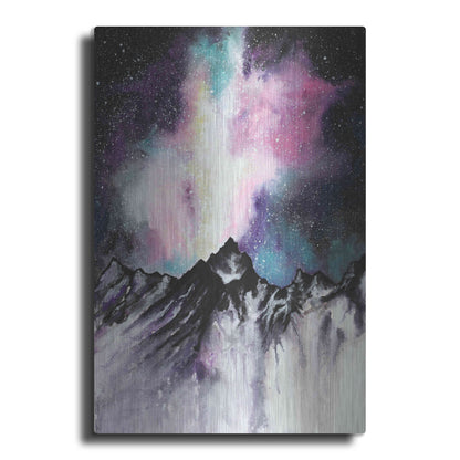 Luxe Metal Art 'Starruption Galaxy Landscape' by Michelle Faber, Metal Wall Art