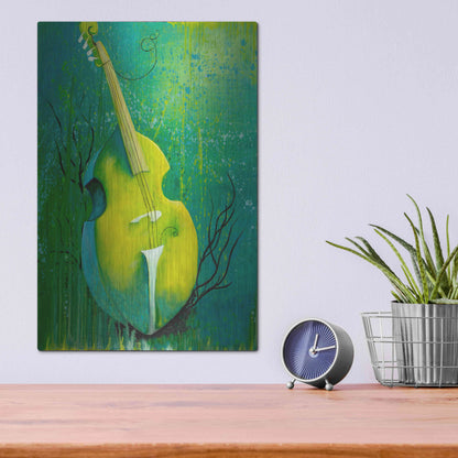 Luxe Metal Art 'Sunken Dreams Cello' by Michelle Faber, Metal Wall Art,12x16
