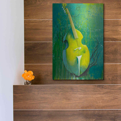 Luxe Metal Art 'Sunken Dreams Cello' by Michelle Faber, Metal Wall Art,12x16