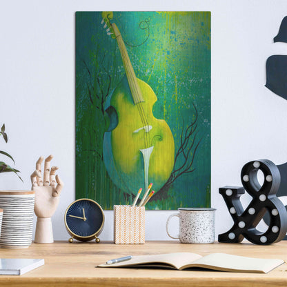 Luxe Metal Art 'Sunken Dreams Cello' by Michelle Faber, Metal Wall Art,12x16