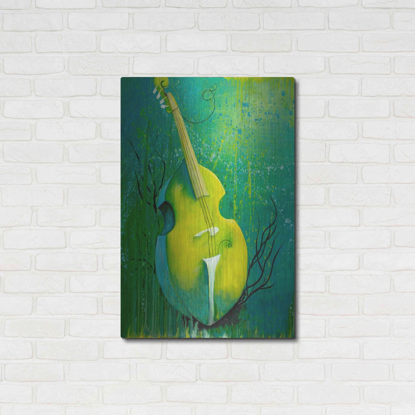 Luxe Metal Art 'Sunken Dreams Cello' by Michelle Faber, Metal Wall Art,24x36