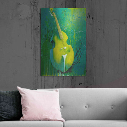 Luxe Metal Art 'Sunken Dreams Cello' by Michelle Faber, Metal Wall Art,24x36