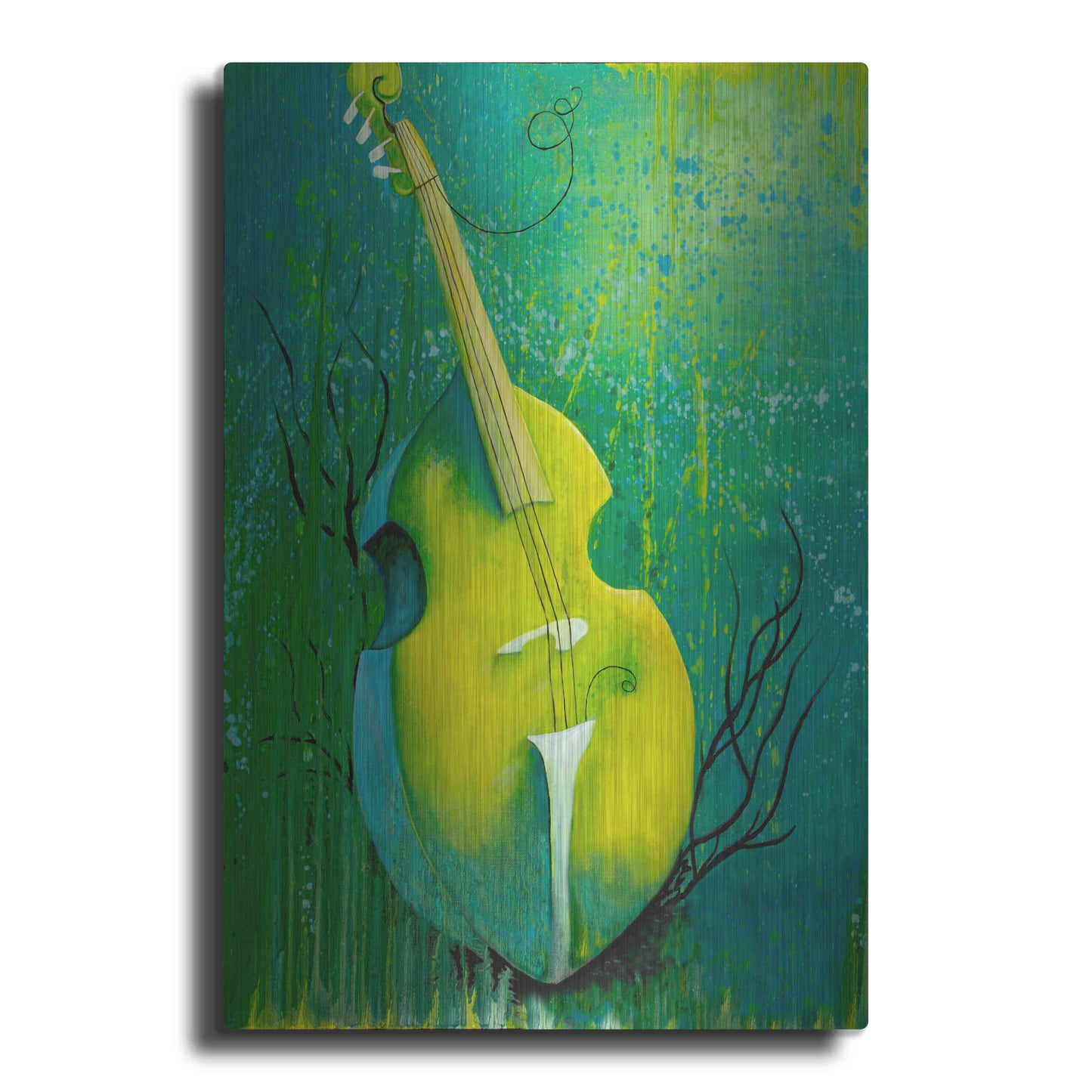 Luxe Metal Art 'Sunken Dreams Cello' by Michelle Faber, Metal Wall Art