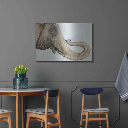 Luxe Metal Art 'Spotted Asian Elephant 2' by Michelle Faber, Metal Wall Art,36x24