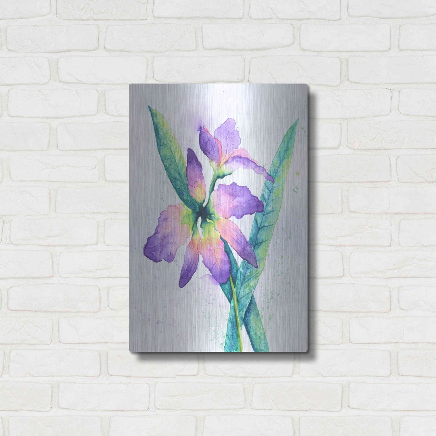 Luxe Metal Art 'Purple Orchid' by Michelle Faber, Metal Wall Art,16x24