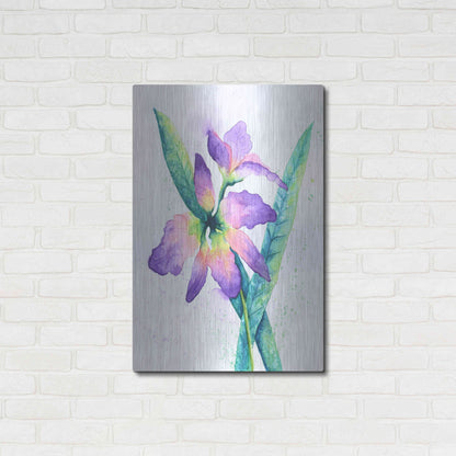 Luxe Metal Art 'Purple Orchid' by Michelle Faber, Metal Wall Art,24x36