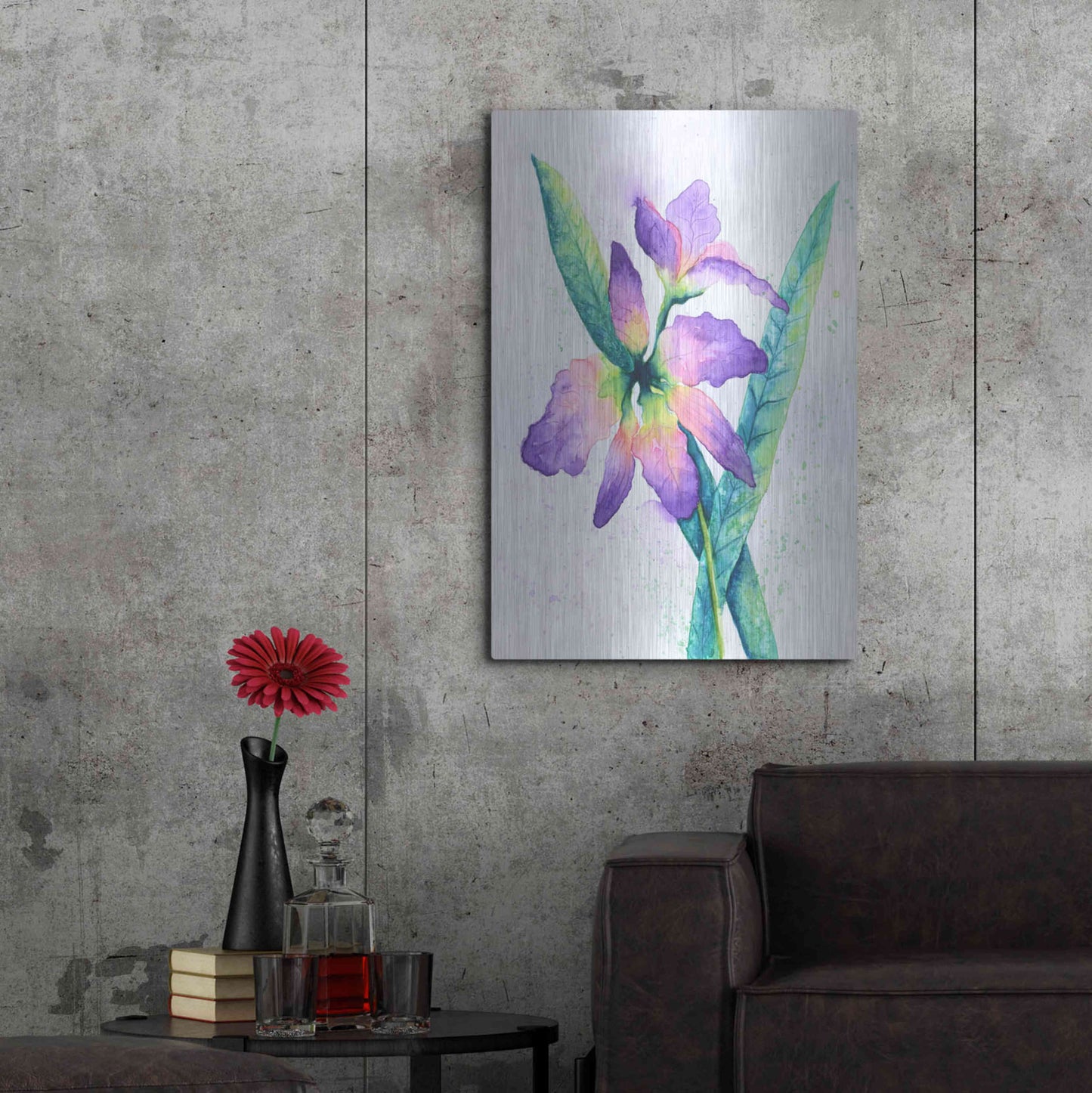 Luxe Metal Art 'Purple Orchid' by Michelle Faber, Metal Wall Art,24x36