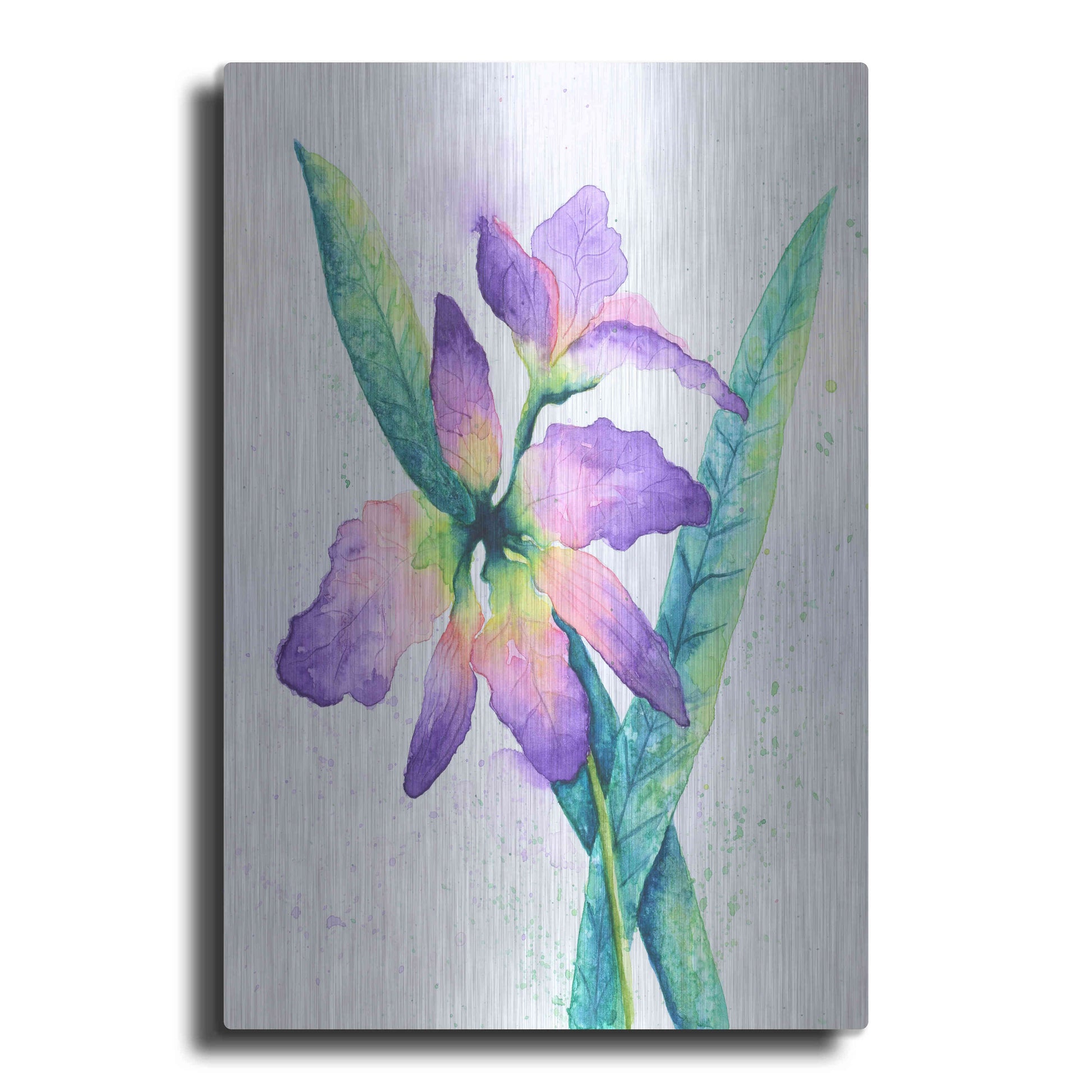 Luxe Metal Art 'Purple Orchid' by Michelle Faber, Metal Wall Art