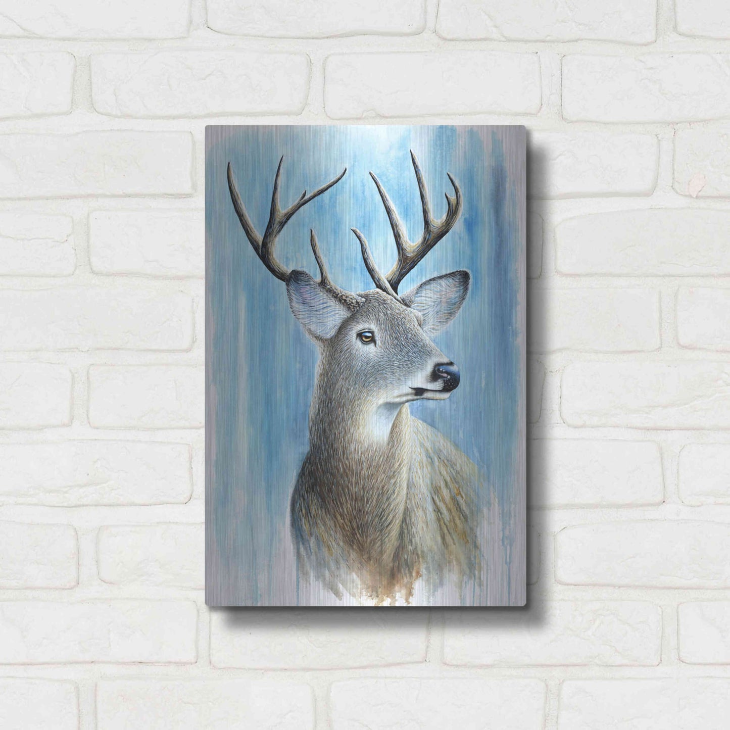 Luxe Metal Art 'Buck' by Michelle Faber, Metal Wall Art,12x16