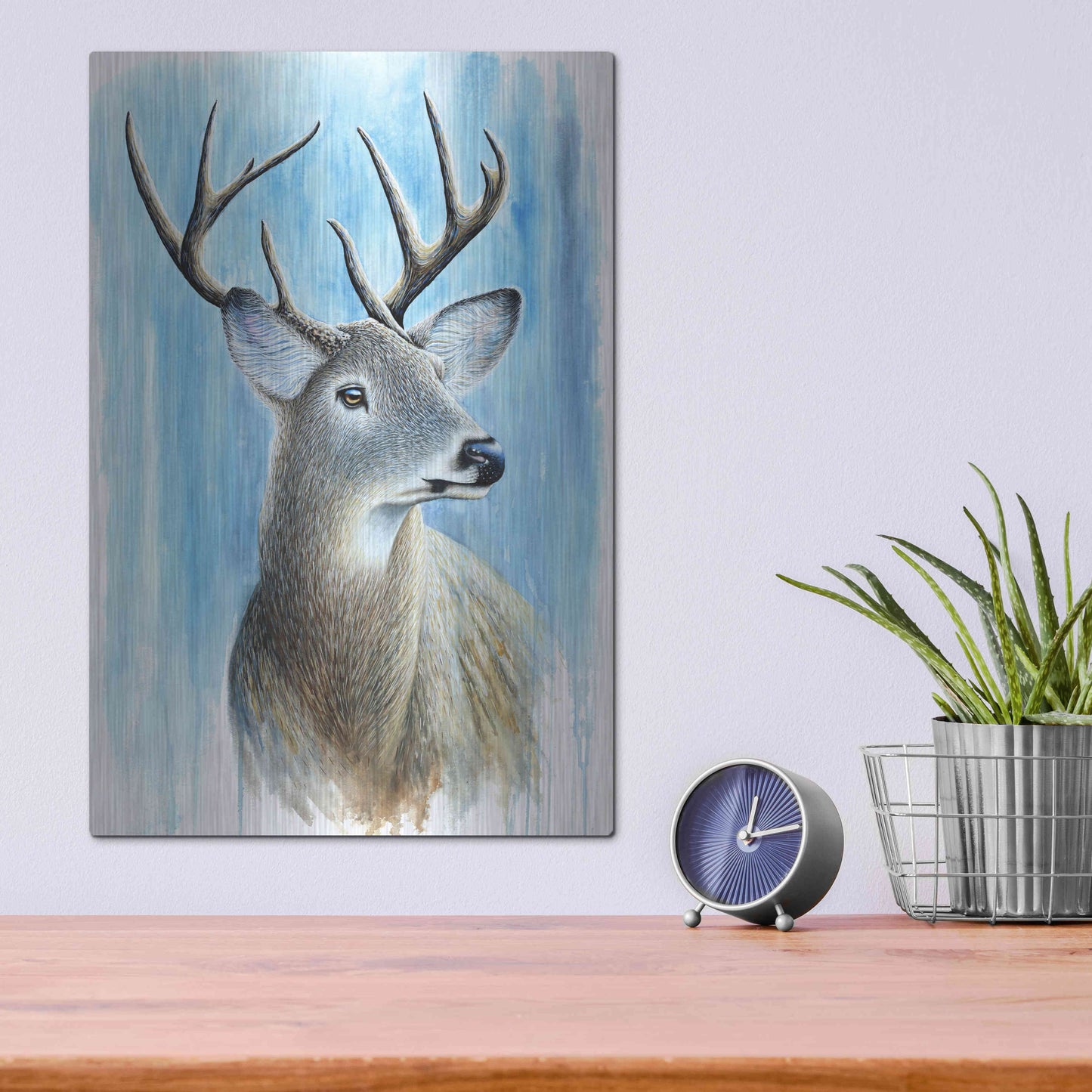 Luxe Metal Art 'Buck' by Michelle Faber, Metal Wall Art,12x16