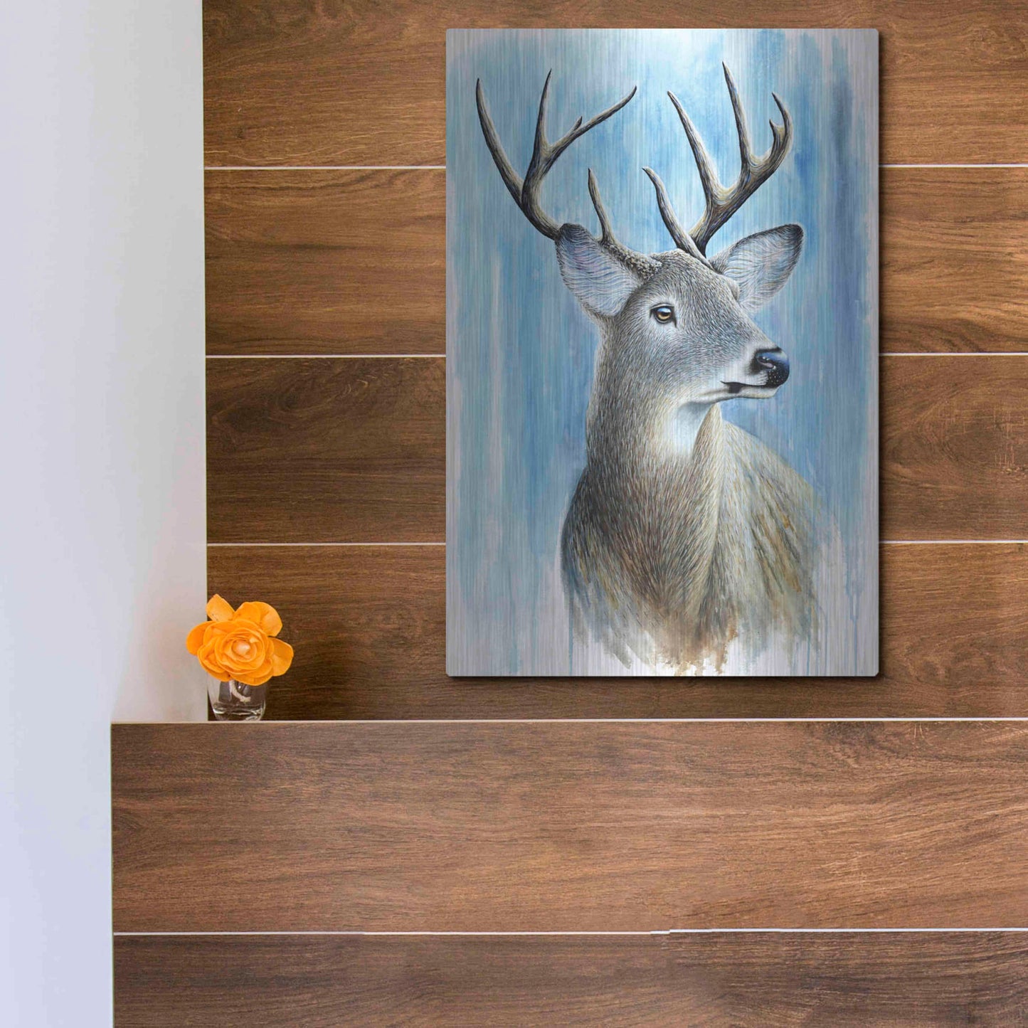Luxe Metal Art 'Buck' by Michelle Faber, Metal Wall Art,12x16