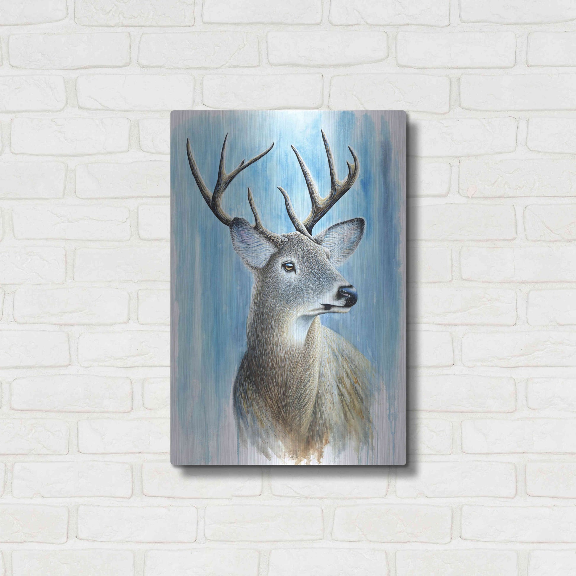 Luxe Metal Art 'Buck' by Michelle Faber, Metal Wall Art,16x24