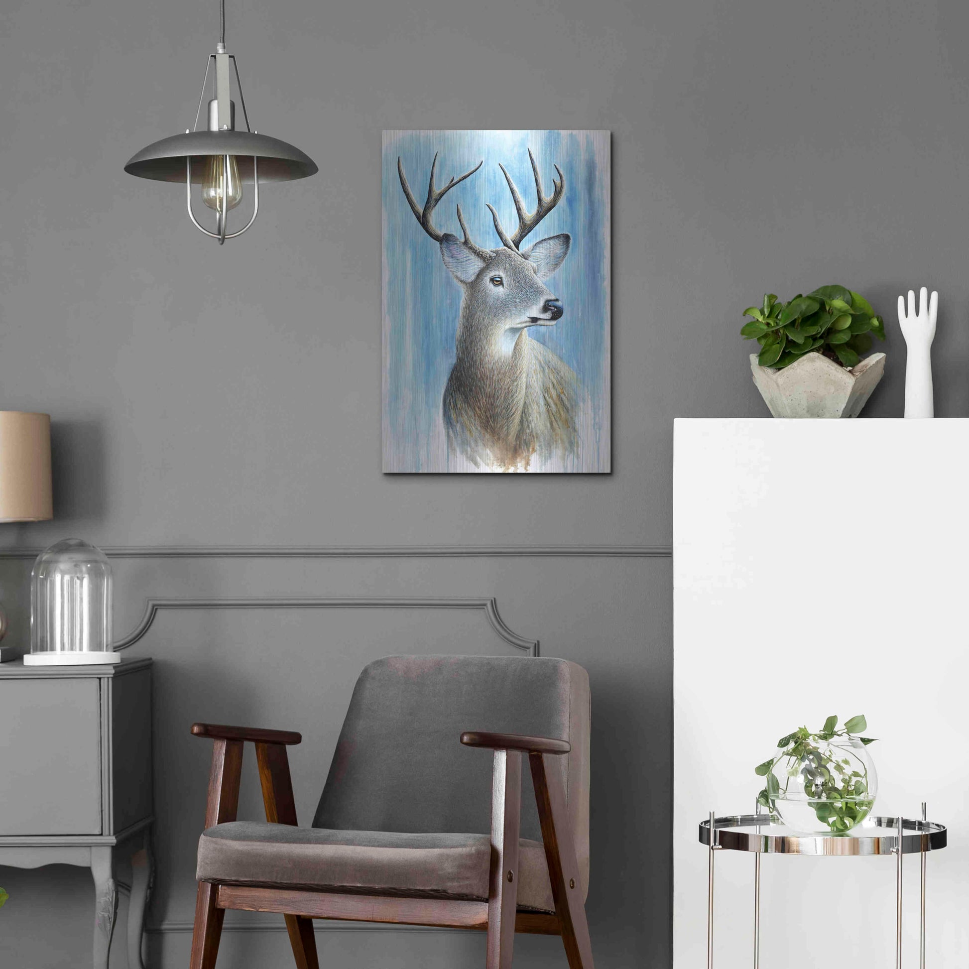 Luxe Metal Art 'Buck' by Michelle Faber, Metal Wall Art,16x24