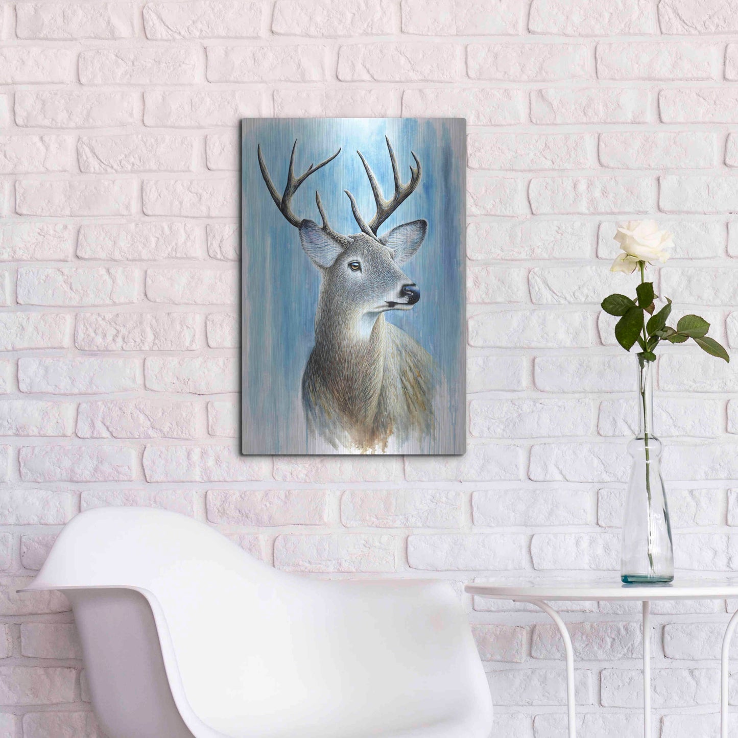 Luxe Metal Art 'Buck' by Michelle Faber, Metal Wall Art,16x24