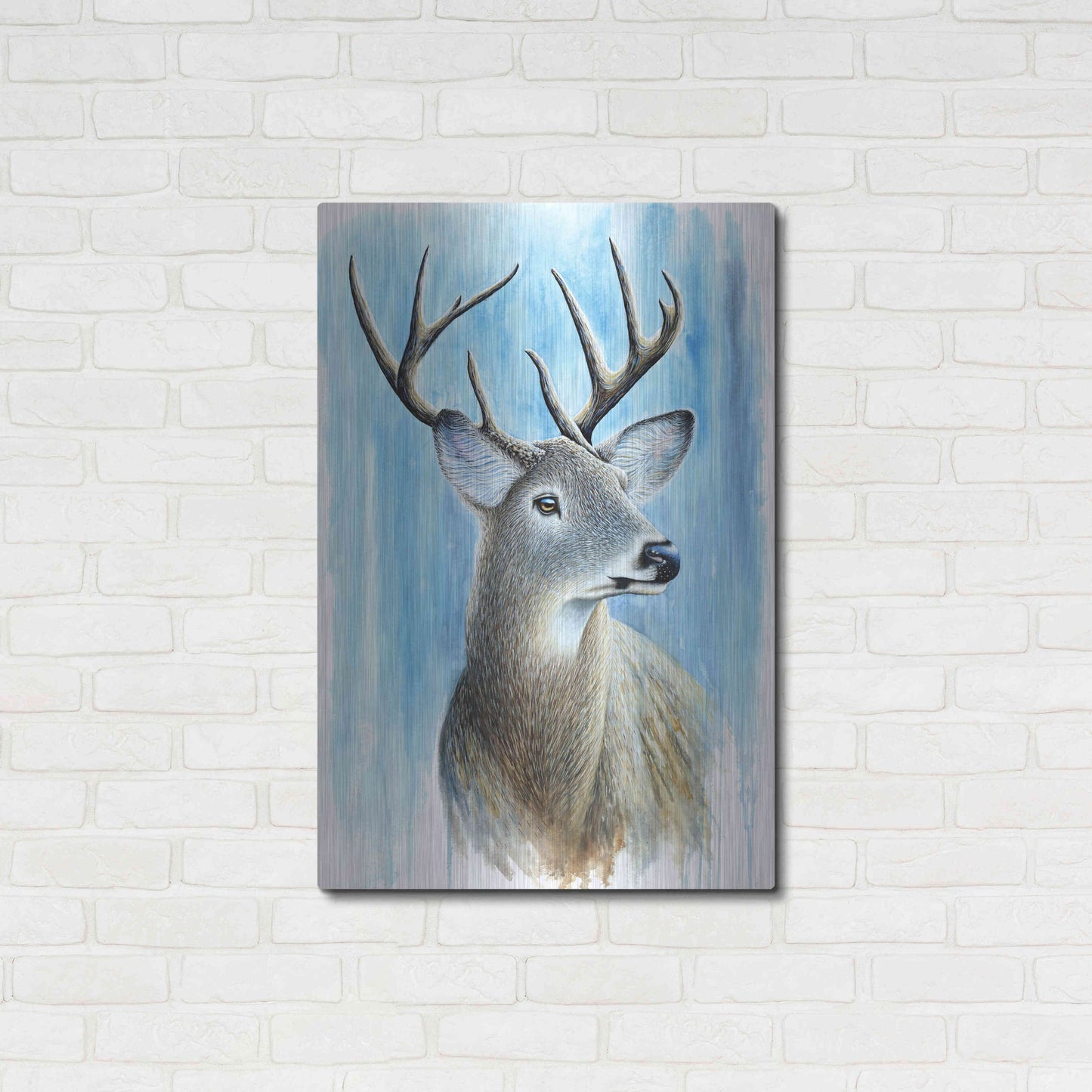 Luxe Metal Art 'Buck' by Michelle Faber, Metal Wall Art,24x36