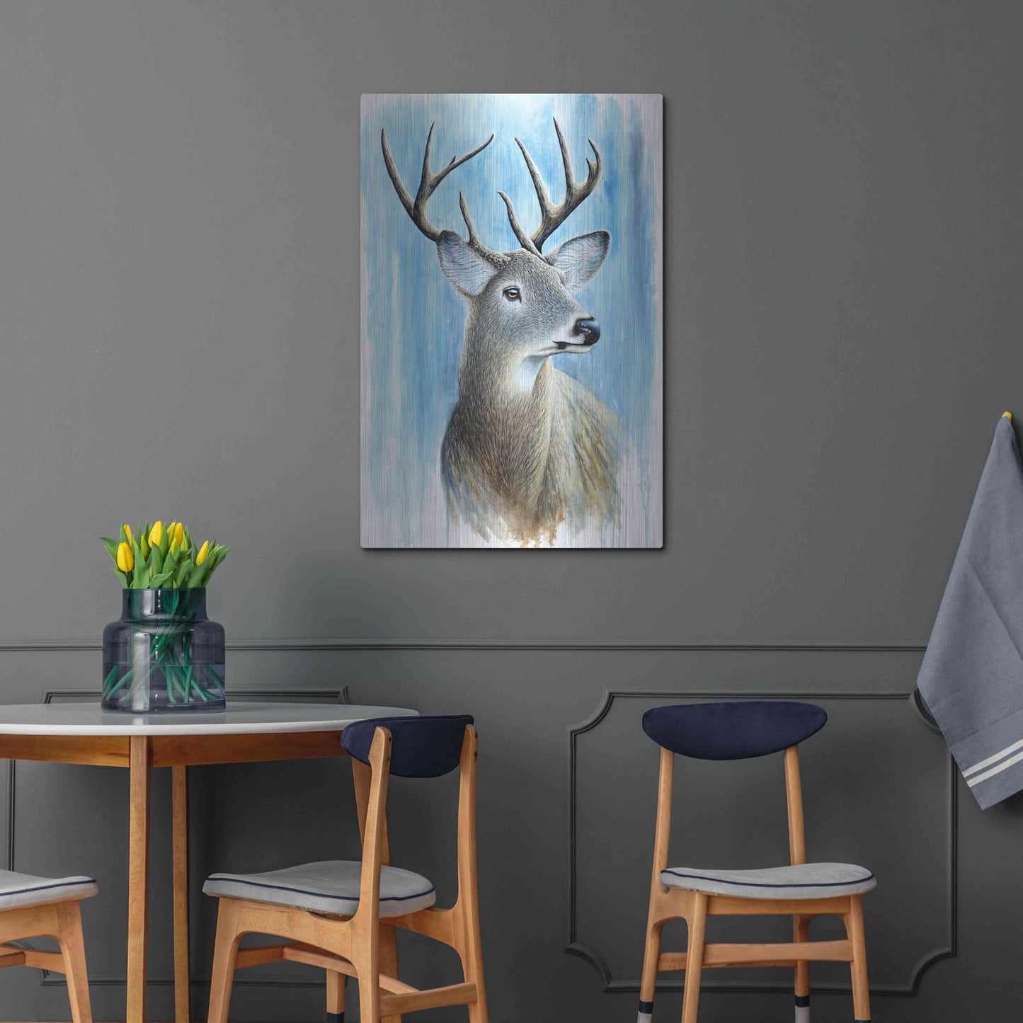 Luxe Metal Art 'Buck' by Michelle Faber, Metal Wall Art,24x36