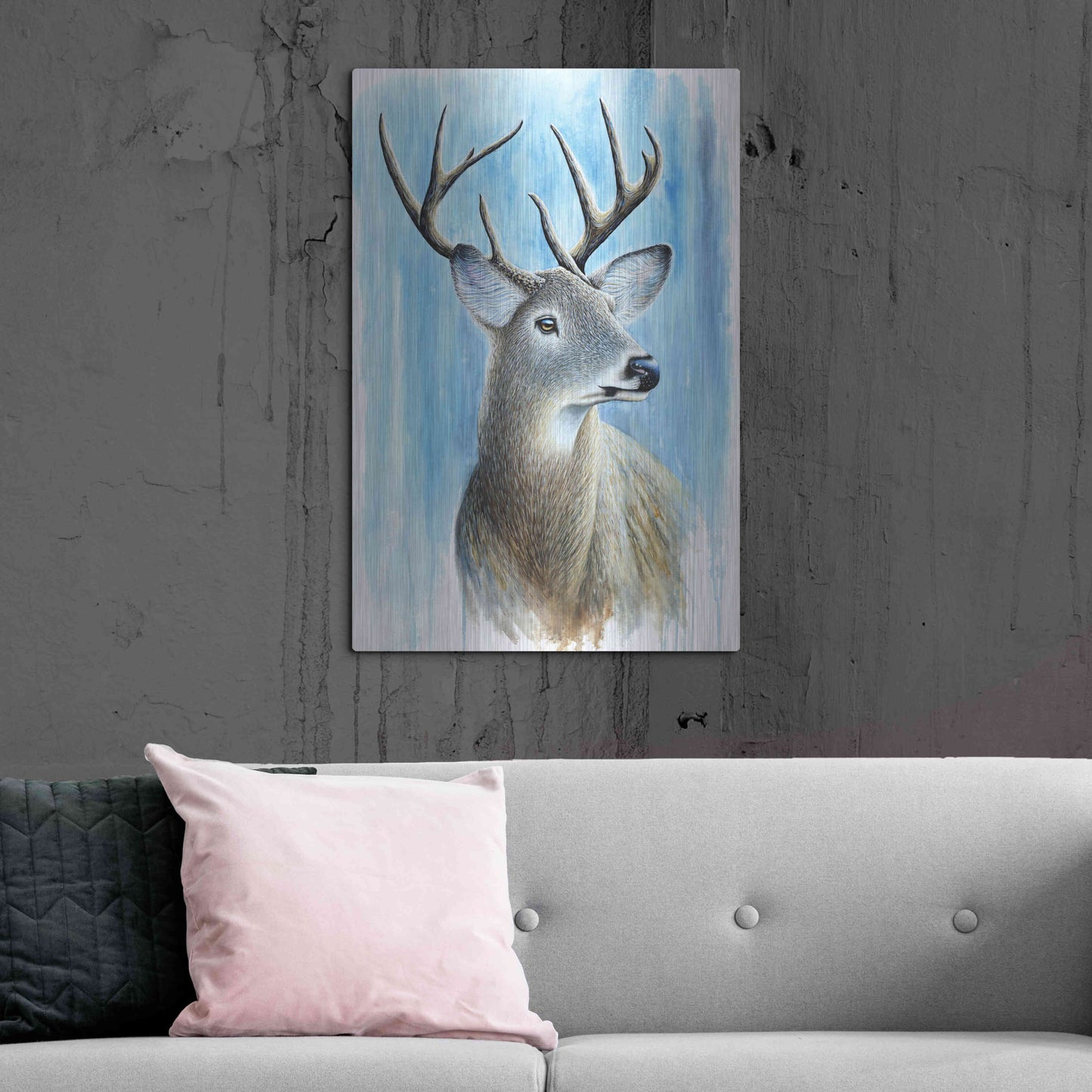 Luxe Metal Art 'Buck' by Michelle Faber, Metal Wall Art,24x36