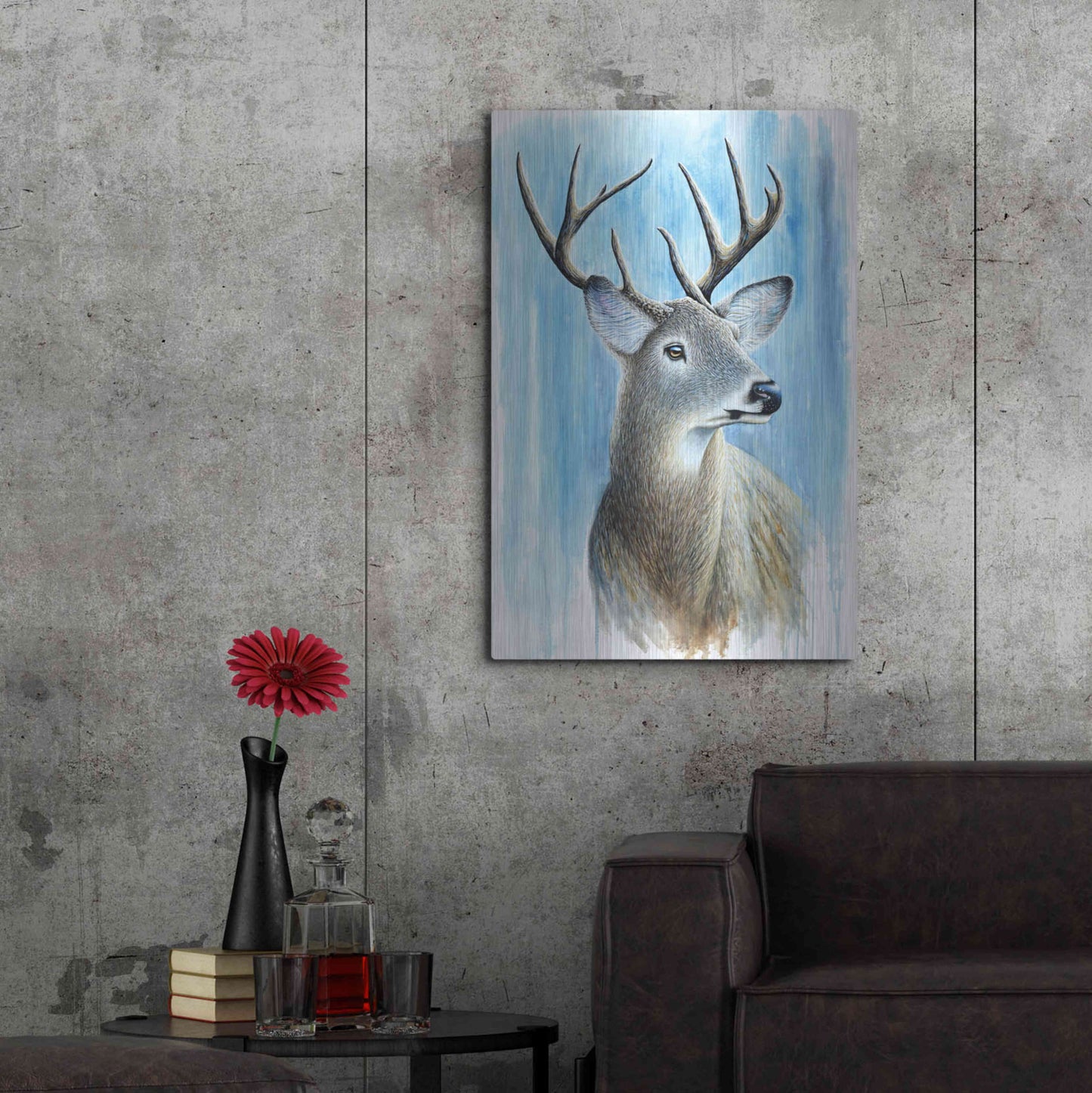 Luxe Metal Art 'Buck' by Michelle Faber, Metal Wall Art,24x36
