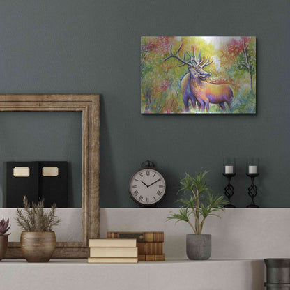 Luxe Metal Art 'Elk Love' by Michelle Faber, Metal Wall Art,16x12