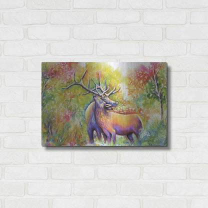 Luxe Metal Art 'Elk Love' by Michelle Faber, Metal Wall Art,24x16