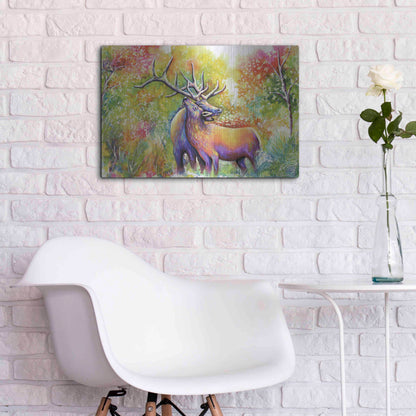 Luxe Metal Art 'Elk Love' by Michelle Faber, Metal Wall Art,24x16
