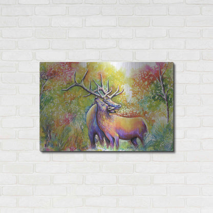 Luxe Metal Art 'Elk Love' by Michelle Faber, Metal Wall Art,36x24