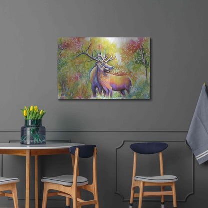 Luxe Metal Art 'Elk Love' by Michelle Faber, Metal Wall Art,36x24
