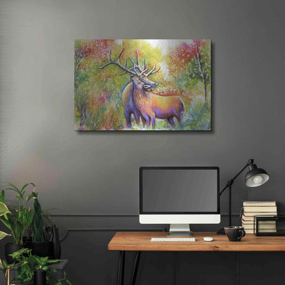 Luxe Metal Art 'Elk Love' by Michelle Faber, Metal Wall Art,36x24