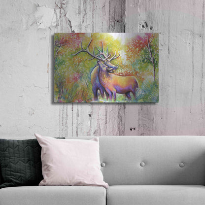 Luxe Metal Art 'Elk Love' by Michelle Faber, Metal Wall Art,36x24