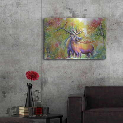 Luxe Metal Art 'Elk Love' by Michelle Faber, Metal Wall Art,36x24