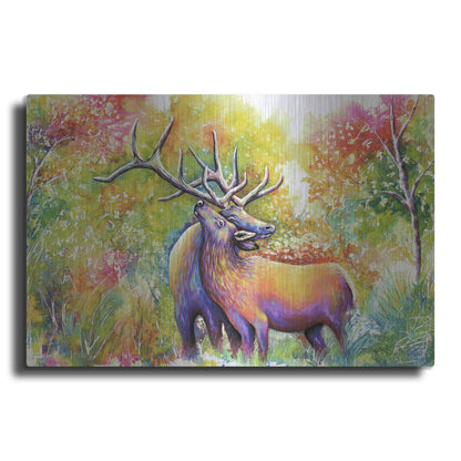 Luxe Metal Art 'Elk Love' by Michelle Faber, Metal Wall Art