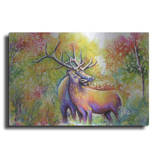 Luxe Metal Art 'Elk Love' by Michelle Faber, Metal Wall Art