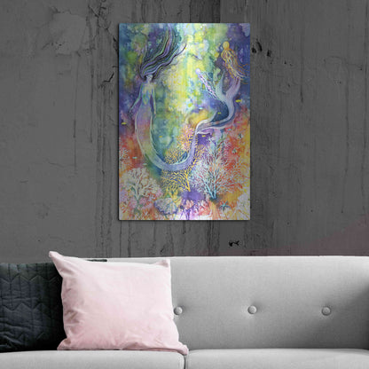 Luxe Metal Art 'Mermaid' by Michelle Faber, Metal Wall Art,24x36